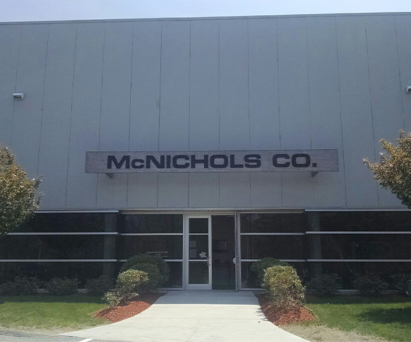 A photo of the front entrance of the McNICHOLS Metals Service Center Location in Boston.