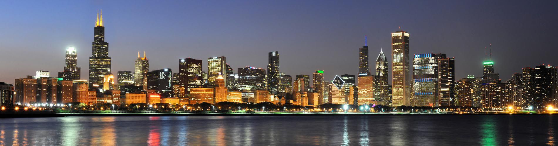 A skyline image of Downtown Chicago.