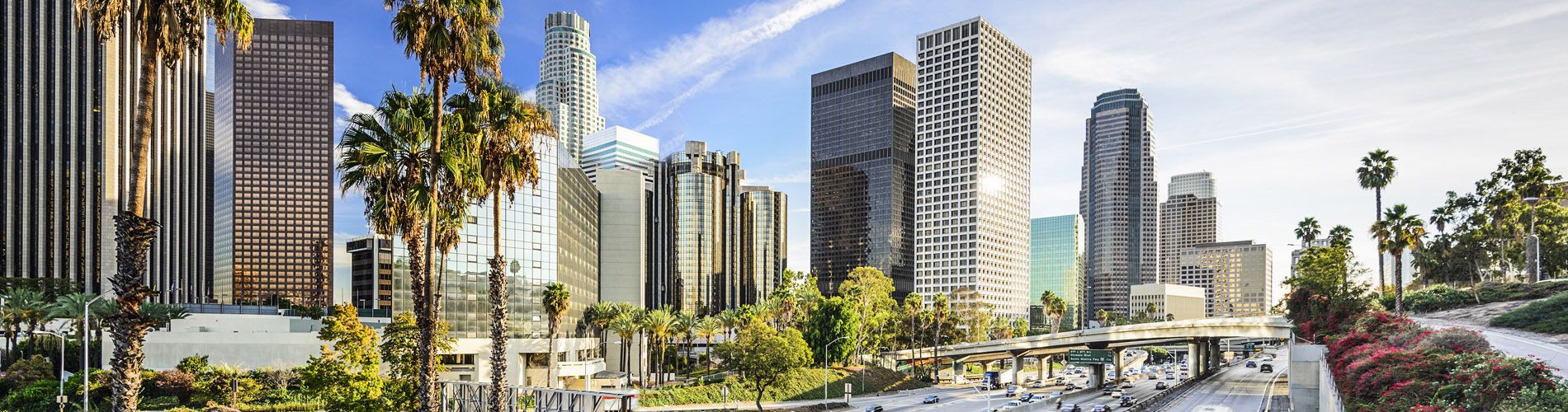 A skyline image of Downtown Los Angeles.
