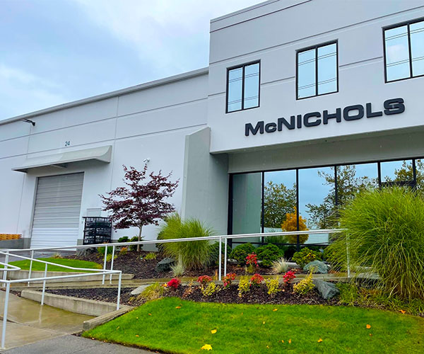 A photo of the front entrance of the McNICHOLS Metals Service Center Location in Seattle.