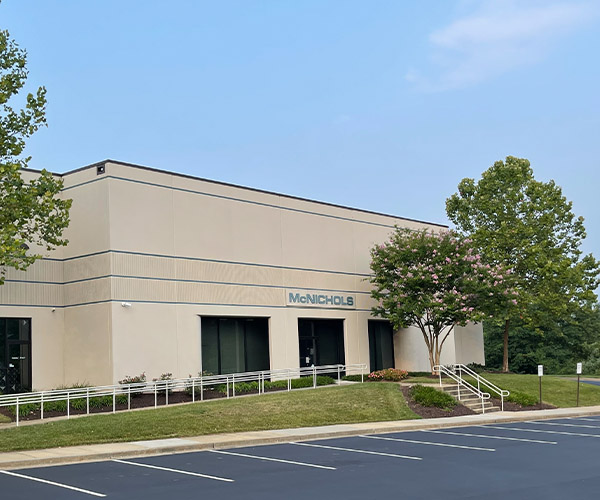 A photo of the front entrance of the McNICHOLS Metals Service Center Location in Baltimore.