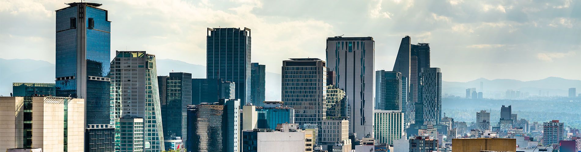 A skyline view of downtown Mexico City.