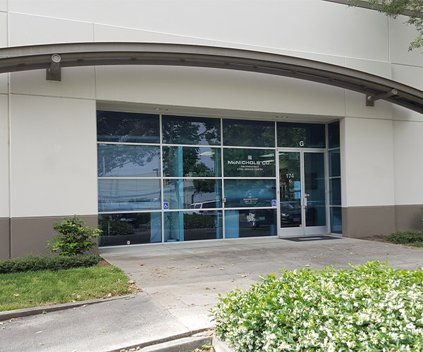 A photo of the front entrance of the McNICHOLS Metals Service Center Location in San Francisco.