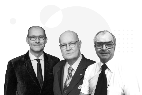 Bob, Gene, and Scott McNichols alongside one another, representing the three generations that have run the company.
