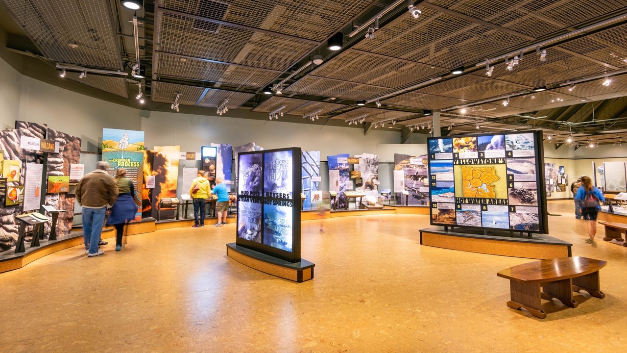 Designer Wire Mesh used in the ceiling of the Old Faithful Visitor Education Center.