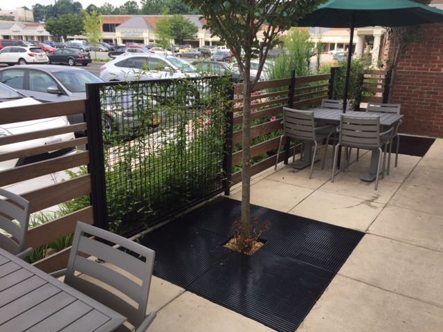 Intercrimp Wire Mesh, or ECO-MESH®, used in a gate at Chopt Creative Salad Co.