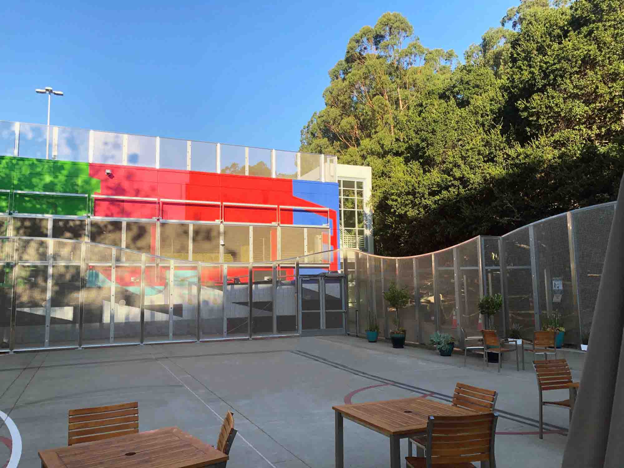 Designer Mesh Infill Panels used in a courtyard at Youtube HQ.