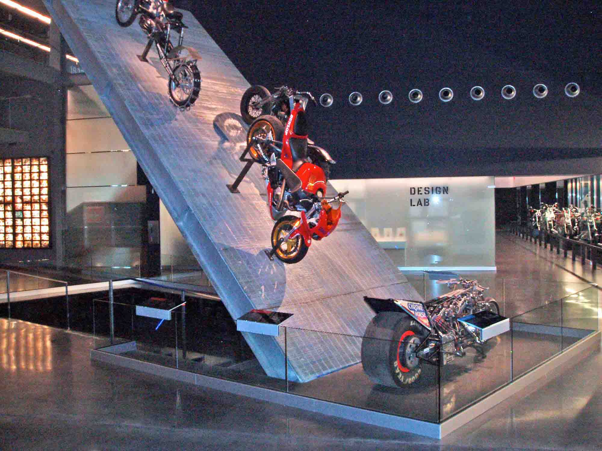 Bar Grating display inside the Harley-Davidson Museum.