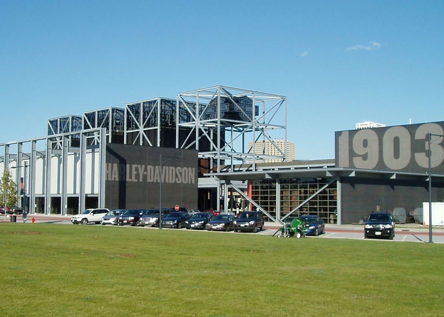 Harley Davidson Museum from the outside.