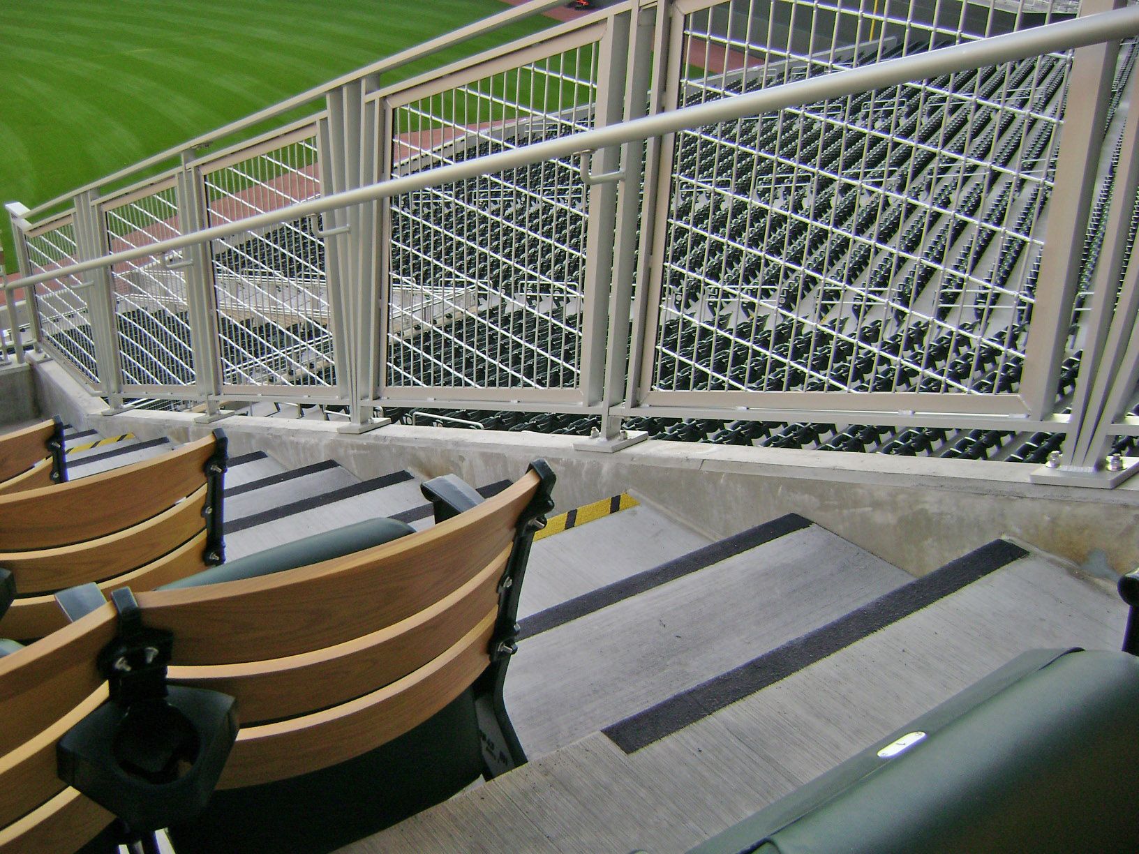 Woven Wire Mesh infill panels with staircase railings.