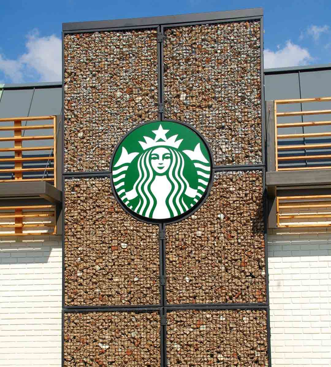 ECO-ROCK® used as decor for the Starbucks sign.