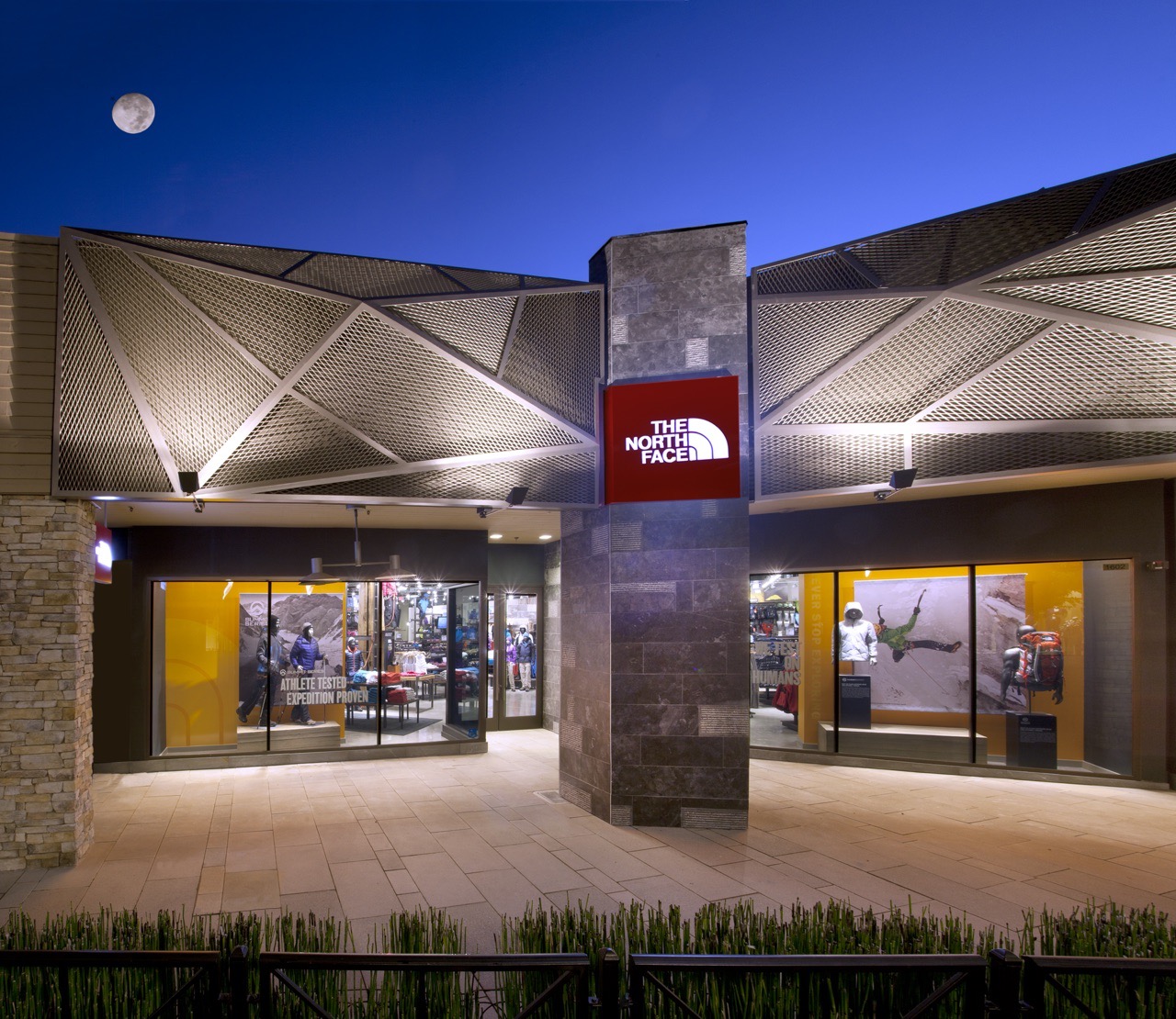 Expanded Metal Grating used for a facade at The North Face store.