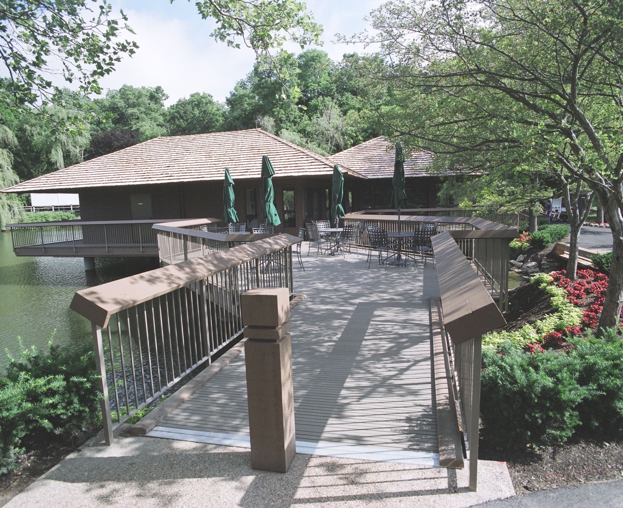 Pultruded Fiberglass Grating path to the clubhouse and over the water.