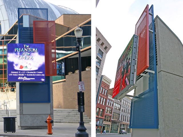 Slotted Perforated Metal used for signage and concealment.