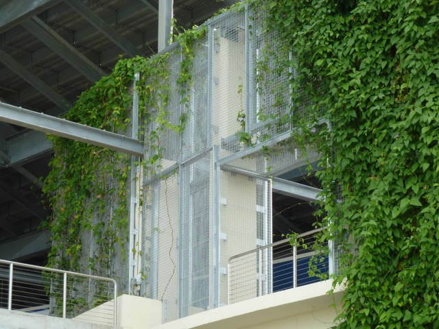 A Wire Mesh living wall at FAU's Football Stadium.