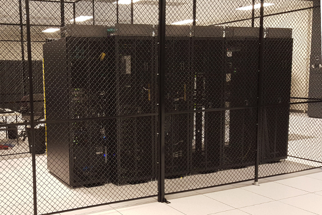 A data center server secured with Wire Mesh.