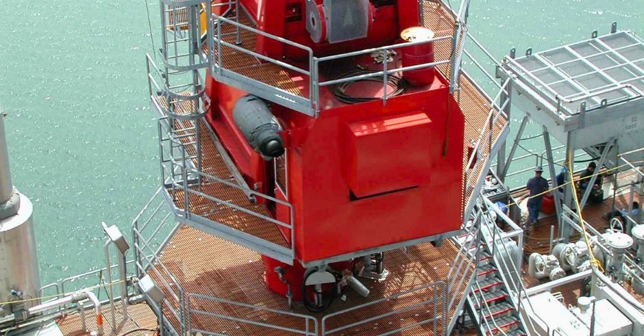 Phenolic Grating used as platforms on an offshore rig.