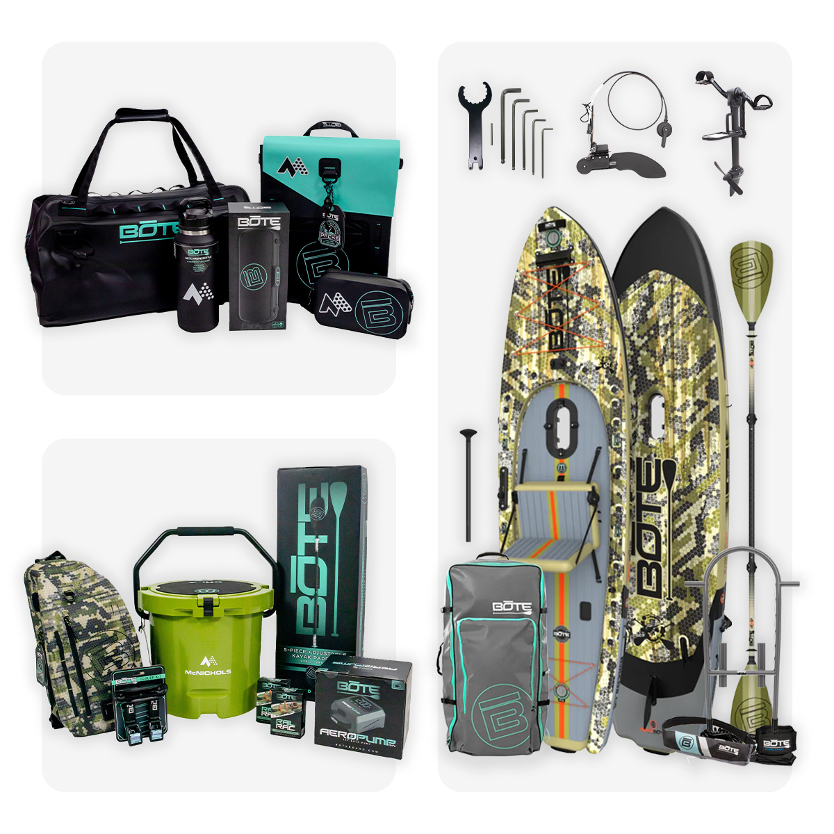 A collage of the Get Outside Giveaway items.