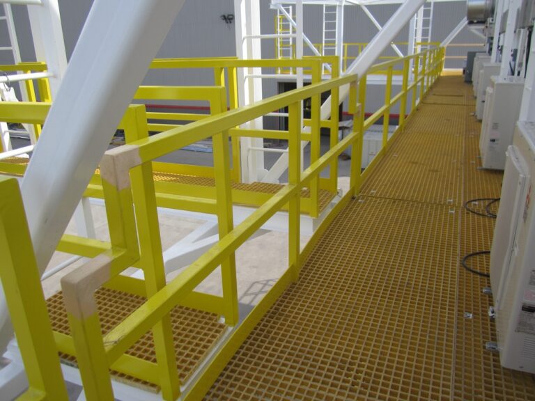 Molded Square Grid Fiberglass Grating flooring at Lonestar Marine USA.