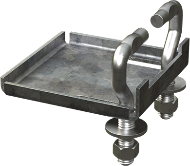 A rendering of an Anchor & Clamp Assembly.