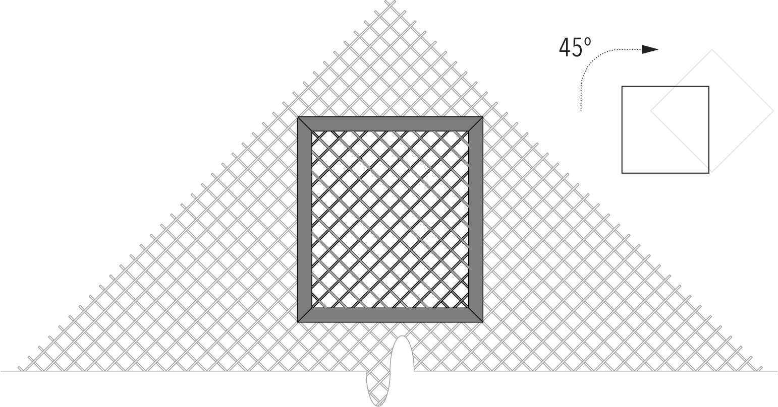 A diagram showing the diagonal shear for Wire Mesh.