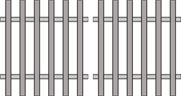 A rendering of Pultruded Fiberglass Grating cut with equal stubs.