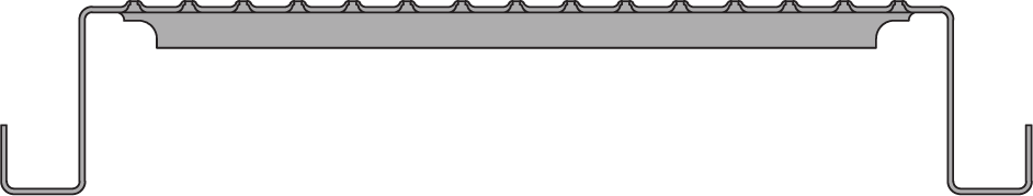 Illustration of McNICHOLS® Interlocking Plank Grating with female/female flanges.