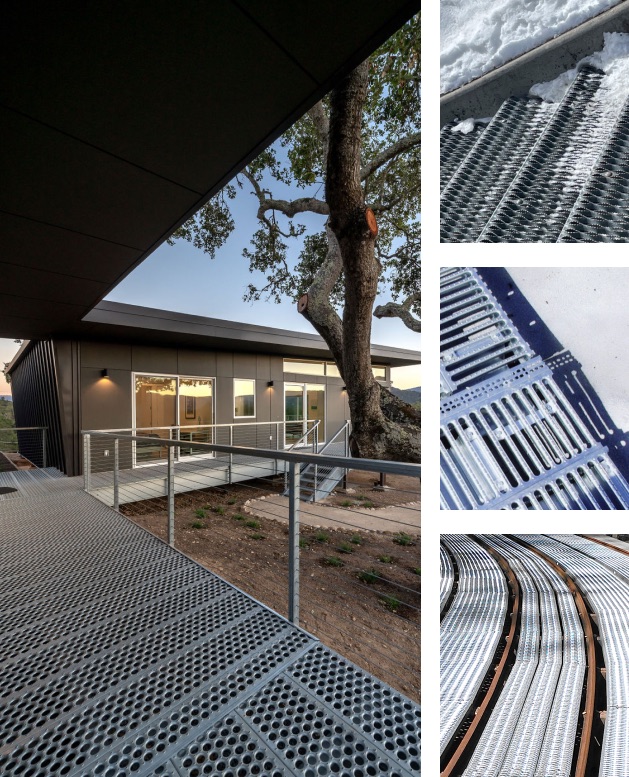 A collage of Plank Grating applications.