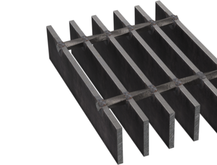 Standard-Duty Welded Bar Grating rendering coming out from the right.