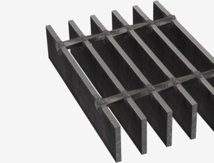 Standard-Duty Welded Bar Grating rendering coming out from the right.
