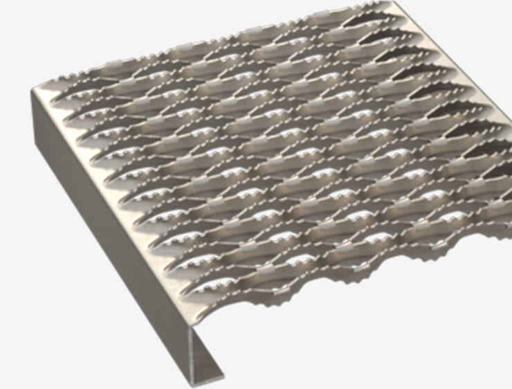 GRIP STRUT® Plank Grating rendering coming out from the right.