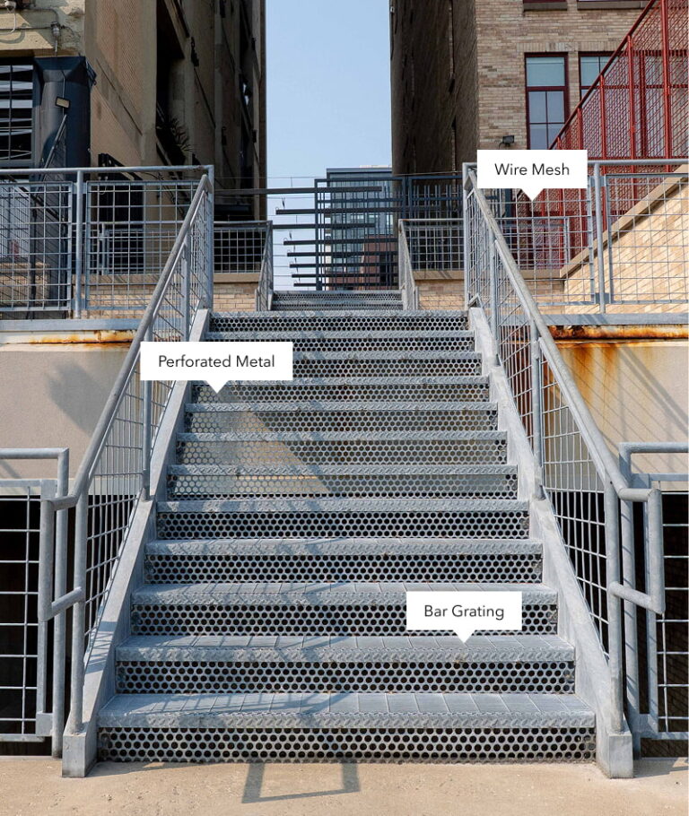 Diagram of Specialty Metal applications on a high-traffic public space.