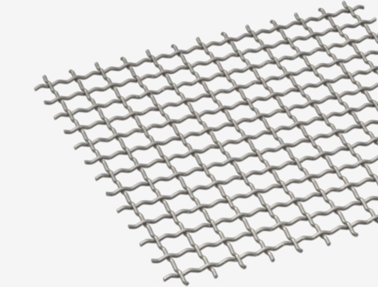 Woven Wire Mesh rendering coming out from the right.