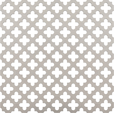 Designer Perforated, CLOVERLEAF 2051, Carbon Steel, Cold Rolled, 20 Gauge (.0359" Thick), 1/2" Clover, 51% Open Area