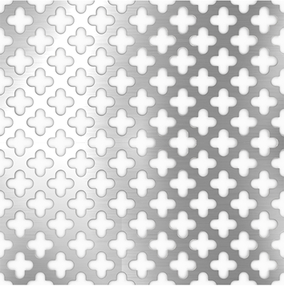 Designer Perforated, CLOVERLEAF 2051, Carbon Steel, Cold Rolled, 20 Gauge (.0359" Thick), 1/2" Clover, 51% Open Area