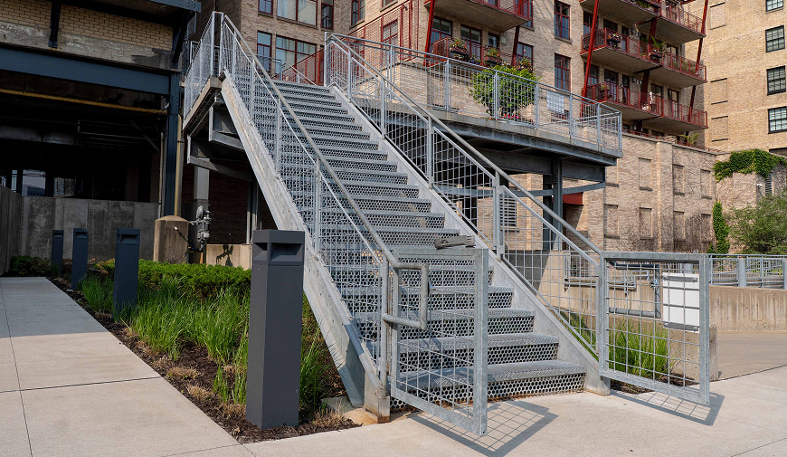 McNICHOLS® Welded Bar Grating Stair Treads at Mill Ruins Park in Minneapolis, MN.