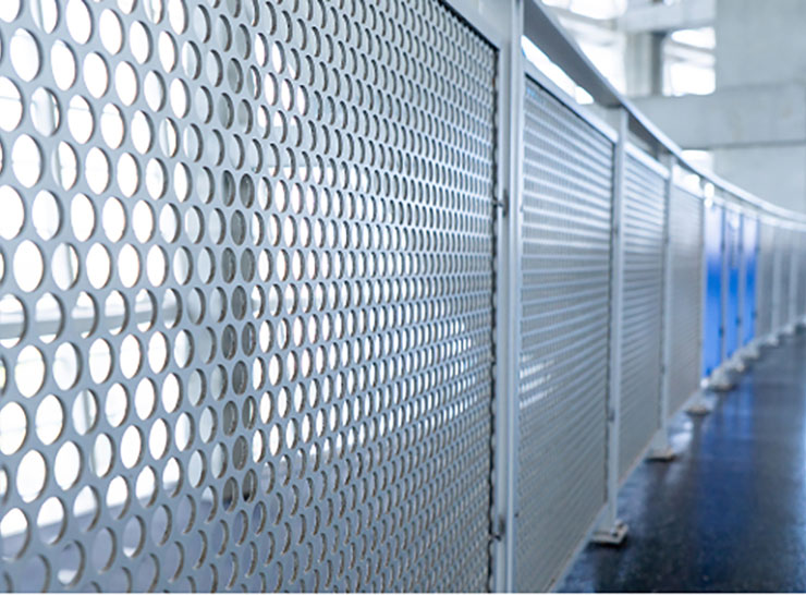 Perforated Metal Infill Panels at the Miami Marlins stadium.
