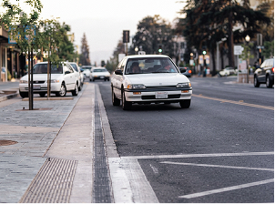 A Trench Drain handles the high flow rate needed for this municipal street area.