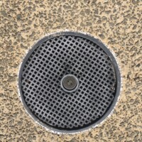 Molded Square Fiberglass circular drain.