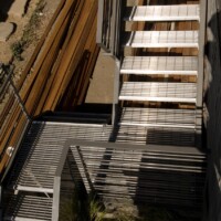 Swage-Locked Bar Grating Stair Treads at the Margarido House.