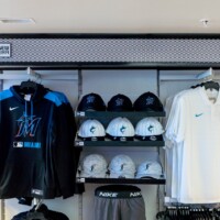 Flattened Expanded Metal Retail Display in the Miami Marlins Team Store
