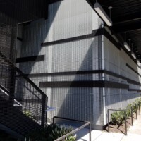 McNICHOLS® Bar Grating siding as seen on a Trader Joes building.