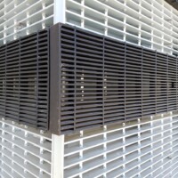 McNICHOLS® Bar Grating siding as seen on a Trader Joes building.