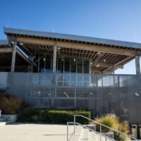 McNICHOLS® Swage-Locked Anodized Bar Grating siding on the Tampa River Center.