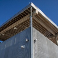 McNICHOLS® Swage-Locked Anodized Bar Grating siding on the Tampa River Center.